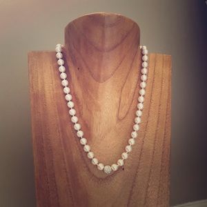 White Faux Pearl Necklace